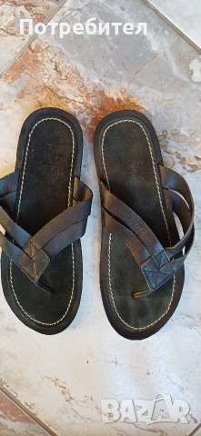 Мъжки чехли от естествена кожа