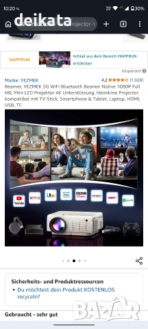 Проектор projector yezmek v7, снимка 8 - Плейъри, домашно кино, прожектори - 54233850