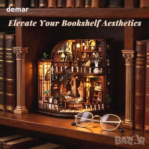 DIY Book Nook Миниатюрна книжарница – 3D пъзел за сглобяване, снимка 6 - Пъзели - 54890974