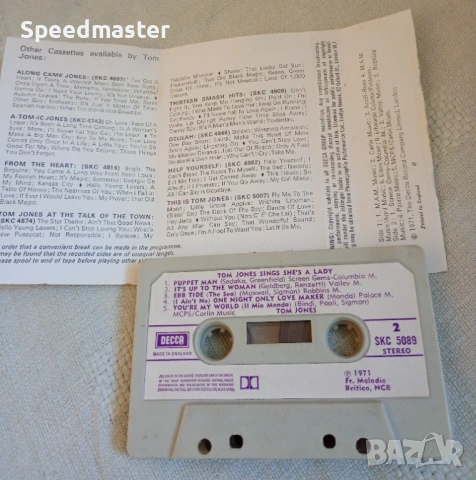 Tom Jones Sings She's A Lady, снимка 2 - Аудио касети - 54247430