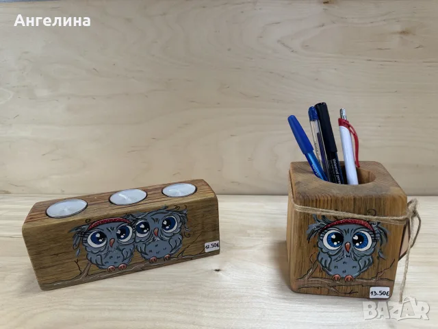 Дървен моливник / Дървен свещник , снимка 2 - Други - 55394921