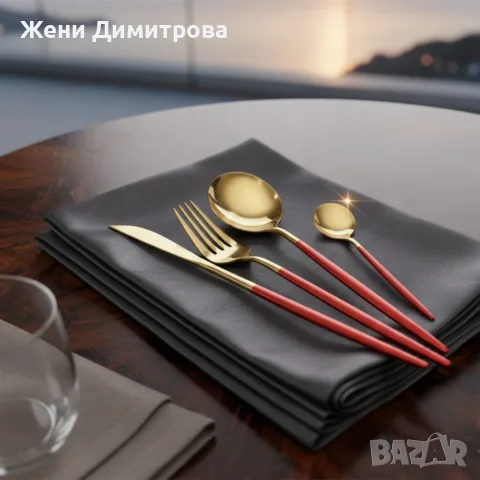 Комплект прибори за хранене от 24 части - различни дизайни с луксозна магнитна кутия, снимка 7 - Прибори за хранене, готвене и сервиране - 55475092