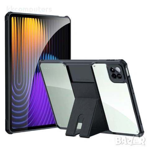 XUNDD калъф за Xiaomi Poco Pad X1/7/7 Pro – TPU+PC, подставка, Airbag, протектор, черен