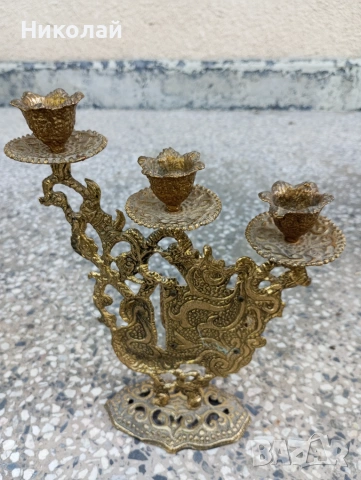 Красив еврейски свещник с някаква молитва, снимка 6 - Антикварни и старинни предмети - 54991833
