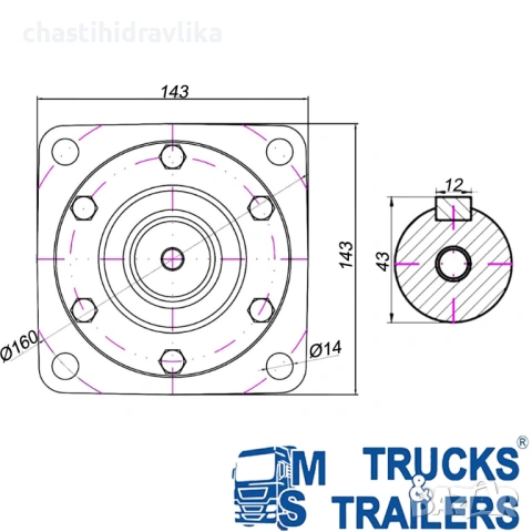 Орбитален хидромотор PRESKO BM6 500cm3 ALSG4, BMT, OMZT, OMST, OMT, снимка 4 - Части - 54076843