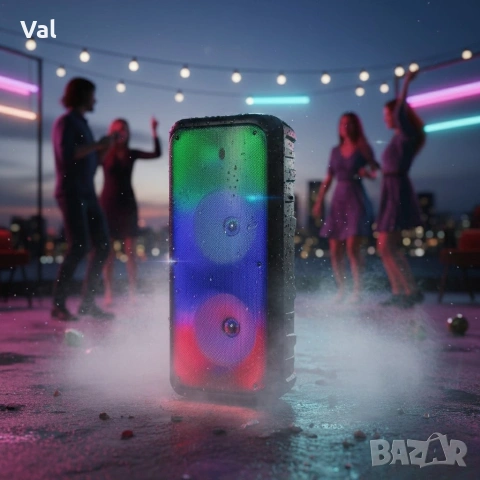 Безжична RGB тонколона – 2×8″ говорителя, Bluetooth, 1200 W, батерия 3000 mAh, снимка 2 - Тонколони - 54826911