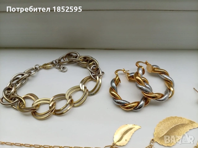 Vintage лот от обеци, гривна и гердан., снимка 3 - Гривни - 54721284