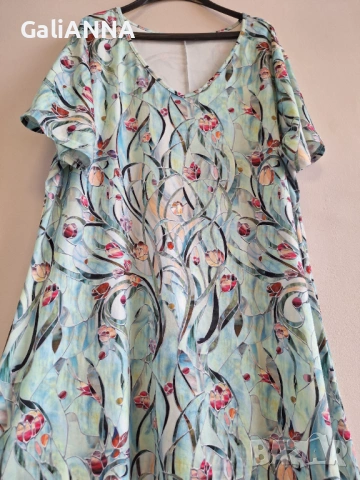 СТРАХОТНА СВЕЖА РОКЛЯ/ТУНИКА 3XL-4XL, снимка 3 - Туники - 54672630