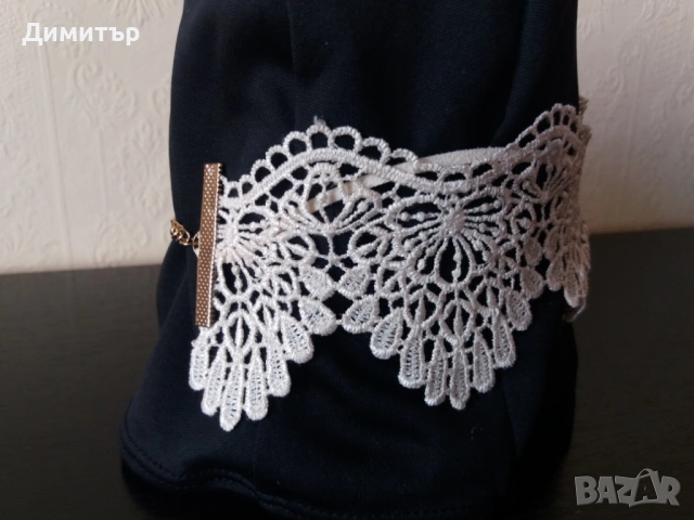  Плетено колие в бял цвят, снимка 4 - Колиета, медальони, синджири - 54247922