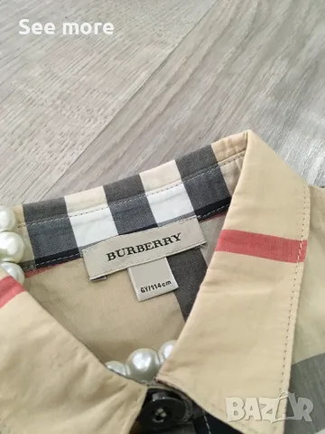 Детска риза/туника на BURBERRY за момиче 6Г/114 см, снимка 5 - Детски Блузи и туники - 54353206