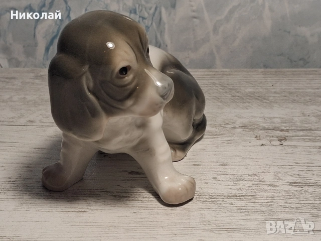 Стара Порцеланова Фигура Куче, снимка 2 - Антикварни и старинни предмети - 54582253
