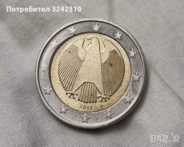 Монета от 2 евро Германия 2017 г., снимка 3 - Нумизматика и бонистика - 54716489