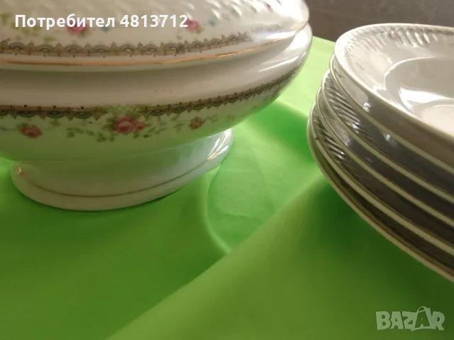 Стар   супник 6 чинии за основно маркировка номер в червено                            , снимка 14 - Антикварни и старинни предмети - 55671820