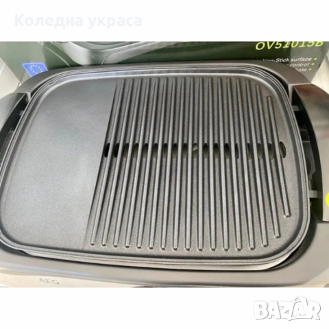 Електрическа скара Voltz OV51015B с капак, 2000W, плоча с 2 зони на печене, черна