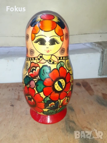 Матрьошка стара руска дарвена кукла 7 в 1, снимка 2 - Антикварни и старинни предмети - 54030650