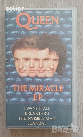Queen ‎– The Miracle EP Оригинална касета VHS Издание 🇬🇧 UK 1989г Състояние:VG+ Цена:13 евро  Това