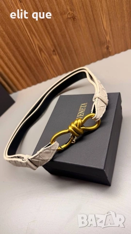 колан от естествена кожа в кутия bottega veneta 