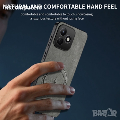 WANLONFENG SD Магнитен Калъф за Honor 600 Lite 5G - PC+TPU, Nappa текстура, 2 стъкла, 4 цвята, снимка 8 - Калъфи, кейсове - 54226445