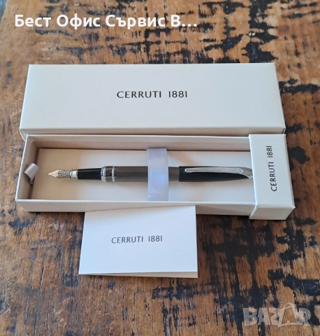 писалка Cerruti 1881 Черути Abbey Diamond Gun черен мат лак и диамантено гравиранa долна част , снимка 2 - Ученически пособия, канцеларски материали - 54792242