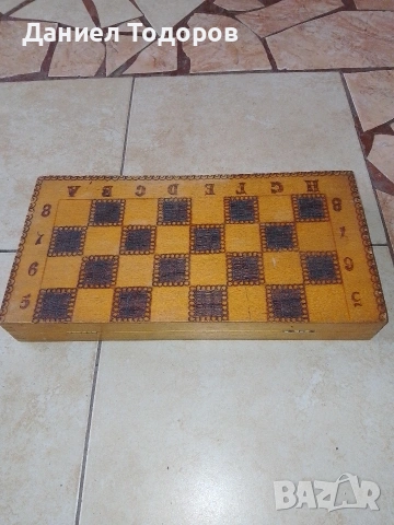 Стар Дървен Шах .Размери - 34 х 34см. , снимка 8 - Шах и табла - 54320843