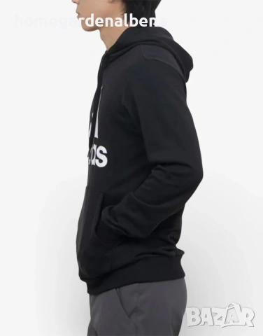 Мъжки суичър ADIDAS Hoodie Big Logo черен качулка анцуг спортен екип S M L, снимка 3 - Спортни дрехи, екипи - 54486882