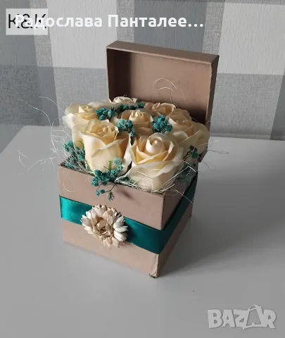 Кошници и Кутии със Сапунени Рози- Подаръци, снимка 13 - Ръчно изработени сувенири - 55354569