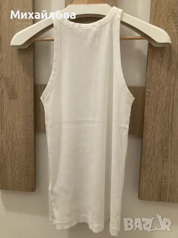 Бял рипсен топ на POLO RALPH LAUREN, размер S, нов без етикет, снимка 3 - Потници - 55496347