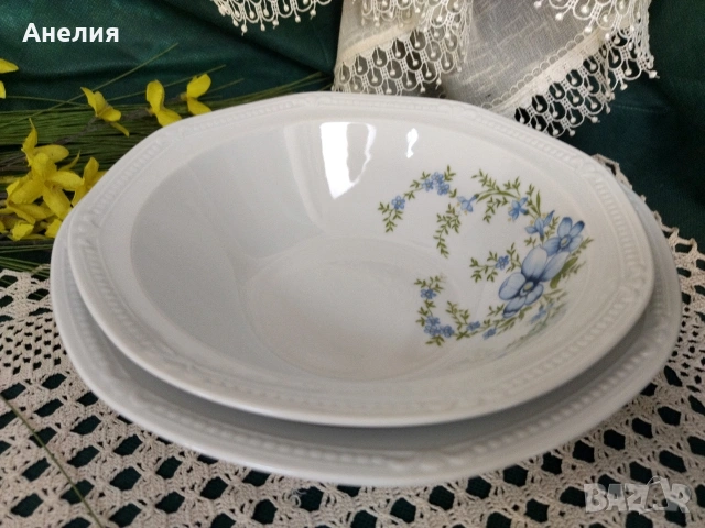 Mitterteich Bavaria сини цветя , снимка 6 - Чинии - 54189115