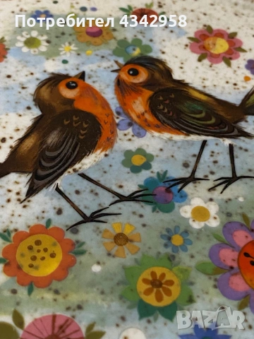 Винтажна декоративна чиния Gottschlich с птици ( 1960-1970г.), снимка 5 - Антикварни и старинни предмети - 54115105