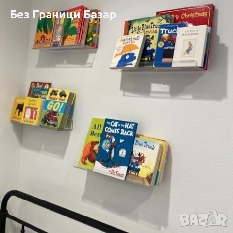 Нови 4 броя Плаващи прозрачни рафтове за снимки книги декор Самозалепващи акрилни стенни, снимка 7 - Други стоки за дома - 54500339
