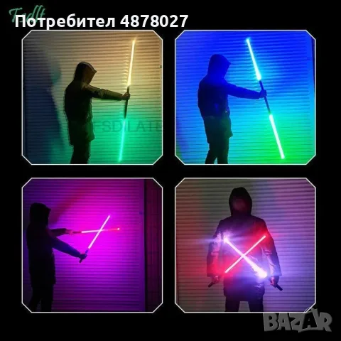 Детска играчка цветен светлинен лазерен меч Star Wars със звук