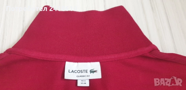 Lacoste Classic Fit  Pique Cotton Mens Size 4 - M  ОРИГИНАЛ! Мъжка Тениска!, снимка 11 - Тениски - 55295575