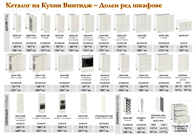 Кухни Винтидж Каймак МДФ 340/240 от модулни шкафове с Безплатен проект, снимка 7 - Кухни - 49111125