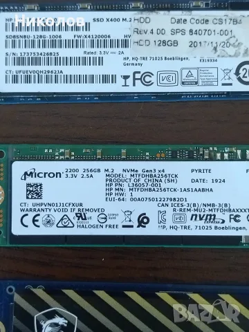 Продавам лот SSD M.2 2280 (SATA/NVME) 1TB,256GB,128GB, снимка 2 - Твърди дискове - 55609698
