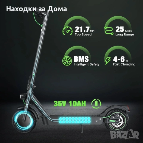 isinwheel S9Max Adult Commuter Electric Scooter 500W ‼️‼️ЧИСТО НОВА Електрическа Тротинетка ‼️‼️ 220, снимка 9 - Аксесоари и консумативи - 54999549