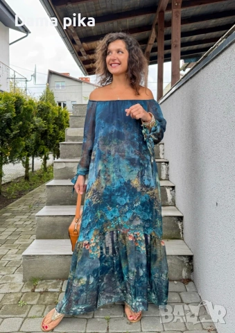 Разкошна лятна рокля от коприна , снимка 2 - Рокли - 55249510