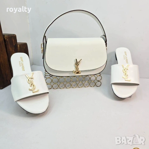 Yves Saint Laurent Дамски Чехли + Чанта Различни Цветове YSL, снимка 9 - Чехли - 55025838