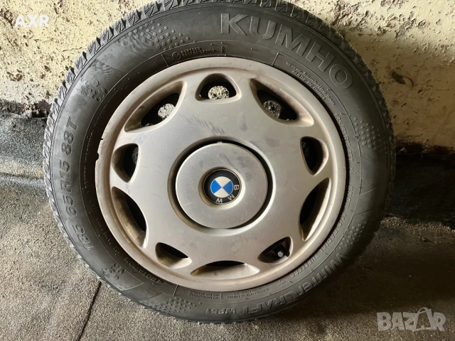 зимни гуми KUMHO 185/65/ 15 с железни джанти и тасове БМВ
