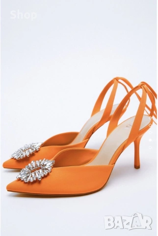 Обувки на ток с камъни на Zara , снимка 2 - Дамски обувки на ток - 54017683