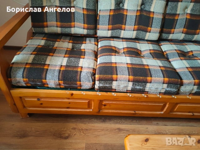 Канапе - триместно от масивна дървесина!!! , снимка 4 - Дивани и мека мебел - 54196175