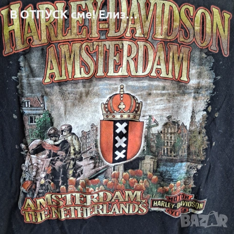 2 броя Голям размер мото тениски рокерски оригинал HARLEY DAVIDSON MOTOR CYCLES / AMSTERDAM XXL XXXL, снимка 6 - Тениски - 54387143