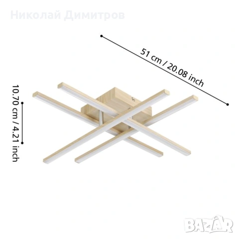 Плафон Eglo LASANA 4, снимка 2 - Лампи за таван - 55213766