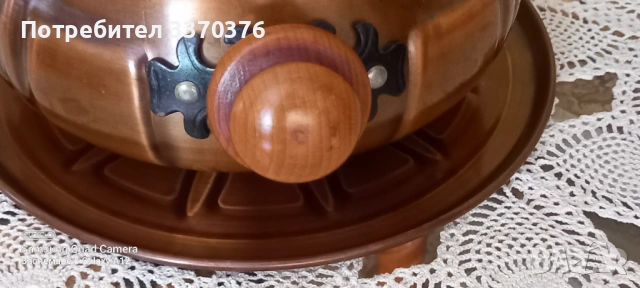 Медна тенджера на поднос-ръчна изработка, снимка 5 - Съдове за готвене - 54407150