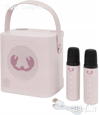Fresh ’n Rebel Karaoke Speaker 20W – Розова караоке тонколона с микрофони