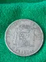 Сребърна монета 5 песети 1898 година 12457, снимка 1