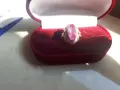 Руски златен пръстен с розов камък, снимка 2