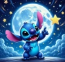 Стич stitch луна детски 5D гоблен диамантен картина мозайка за направа по схема с камъчета, снимка 1