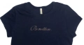 United Colors of Benetton дамска тениска къс ръкав тъмно синя 10/11 150 cm Organic Cotton, снимка 2