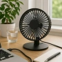 Настолен USB вентилатор 5W, черен, 90° наклон, Ø16.6 см_1249699, снимка 1
