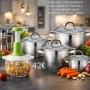 Комплект 4 тенджери Cheffinger + Ръчен чопър Cheffinger, снимка 1